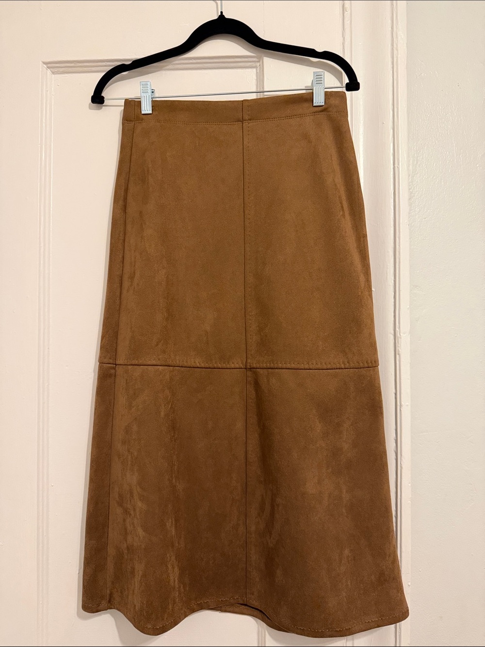 Max Studio Brown Faux-Suede A-Line Skirt